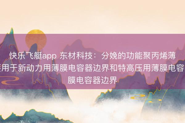 快乐飞艇app 东材科技：分娩的功能聚丙烯薄膜主要用于新动力用薄膜电容器边界和特高压用薄膜电容器边界